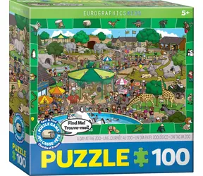 EUROGRAPHICS Puzzle „Suchen & Finden“ - Ein Tag im Zoo / 100 Teile / 48,3 × 33 cm