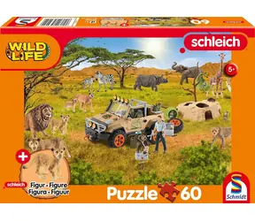 Schmidt Puzzle Schleich: In der Savanne / 60 Teile / Geschenk Schleich Figur