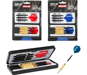 TEDDIES Dartpfeile mit Metallspitze / 3er-Set / Etui / Farbmix