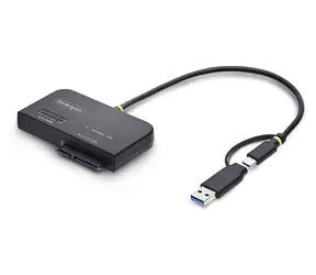 StarTech M.2 und 2,5"/3,5" SATA auf USB-C Adapter schwarz / Adapter / USB 3.2 Gen 2 Typ-C / 10 Gbit/s / Netzteil