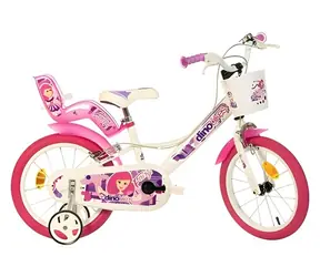 Dino Bikes 16" weiß mit rosa Aufdruck / Kinderfahrrad