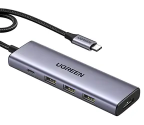 Ugreen CM511 grau / USB-Hub / HDMI 4K 60Hz / 2x USB-A 3.2 / 2x USB-C 3.2 / PD 100W