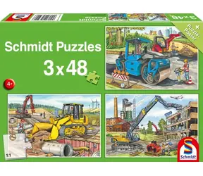 Schmidt Puzzle Auf der Baustelle / 3x48 Teile / 26,3 x 17,8 cm
