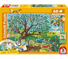 Schmidt Puzzle Tiere im Garten / 60 Teile / 36,1 × 24,3 cm