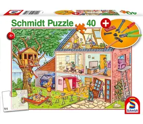 Schmidt Puzzle Fleißige Handwerker / 40 Teile / mit Kinderwerkzeug