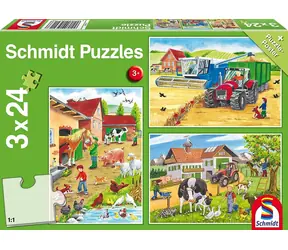 Schmidt Puzzle Auf dem Bauernhof / 3x24 Teile / 26,3 x 17,8 cm