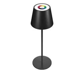 RealPower LED-Tischleuchte 360 schwarz / LED-Tischlampe / RGB / Dimmbar / 1800 mAh Akku / IP44
