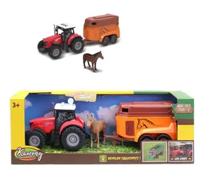 MADE Traktor mit Anhänger für den Pferdetransport / batteriebetrieben / 15 cm / ab 3 Jahren