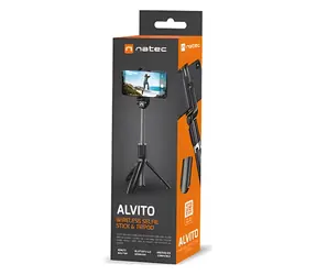 Natec Alvito BT 4.0 schwarz / Selfie-Stick - Stativ / Bluetooth 4.0