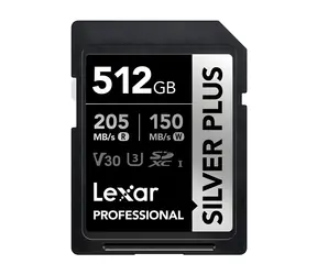 Lexar Professional SILVER PLUS SDXC 512 GB / Speicherkarte / UHS-I / U3 / 205/150 MB/s