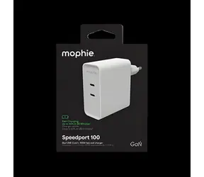 ZAGG Speedport 100 weiß / Ladeadapter / GaN / 2x USB-C / 100 W / PD