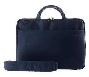 Tucano Slim Tasche 13,3"-14" blau / Laptoptasche / Polyester / zusätzliches Fach / abnehmbarer Schultergurt