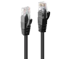 Lindy Cat6 U/UTP schwarz 1 m / Patchkabel / RJ-45 / Geschirmte Stecker