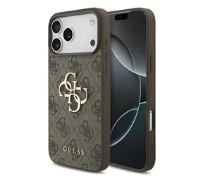 Guess PU 4G Logo für iPhone 18 Pro Max braun / Rückseite / Kunstleder / Logo