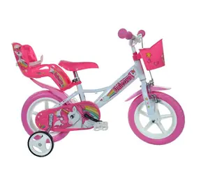 Dino Bikes 124GLN 12" weiß-rosa / Kinderfahrrad