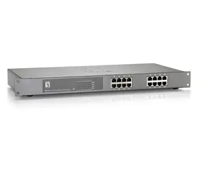 LevelOne FEP-1612 / Switch / 16x FE PoE+ / 480 W PoE / 19" Metallgehäuse