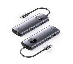 Vention USB-C 9-in-1 Dockingstation / Dockingstation / MST 2x HDMI 4K/60Hz / RJ45 LAN / USB-C PD 100W / SD/TF-Kartenleser