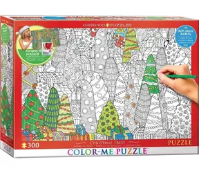 EUROGRAPHICS Puzzle „Weihnachtsbäume zum Ausmalen“ / 300 Teile / inkl. Aufhängeset