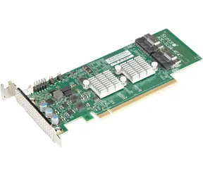 SuperMicro AOC-SLG4-4E4T / Controller / 4X NVMe Gen4 / 2x SFF-8654-8i / PCIe x16 Gen4 LP