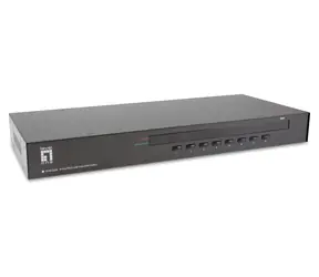 LevelOne KVM-Switch mit 8 Port (PS/2, USB, VGA) / KVM-Switch / Daisy-Chain / max. 2048 x 1536 Pixel / 1 HE Rack