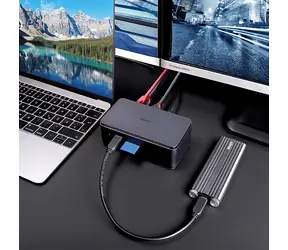 Lindy DST-Pro USB4 / Dockingstation / USB4 / HDMI 2.1 / DisplayPort 1.4 / USB-C PD 100W / LAN / Kartenleser