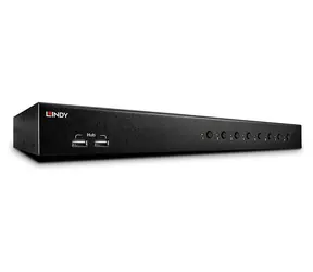 Lindy KVM Switch Pro 8- Port schwarz / KVM-Switch / DVI-I Single Link / USB 2.0 / Audio / max. 1920x1200
