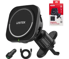 Unitek P1403A / Autoladegerät / kabelloses Laden / USB-C / USB-A