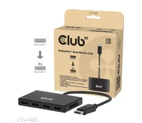 Club 3D CSV-7400 / MST-Hub / DisplayPort 1.4 auf 4X DisplayPort / 4X 4K30Hz / 8K30Hz