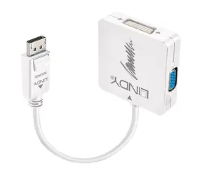 Lindy DisplayPort-Adapter HDMI+DVI+VGA schwarz / Adapter / DisplayPort auf HDMI, DVI, VGA / 4K30Hz (HDMI)