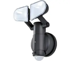 Schwaiger LED-Doppelsensorleuchte schwarz / Außenwandleuchte / 400 lm / PIR-Bewegungsmelder / IP44