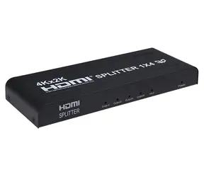 PremiumCord HDMI-Splitter, 1-4 Ports, Metallic-Schwarz / Splitter / Full HD / HDMI 1.4a / 3D
