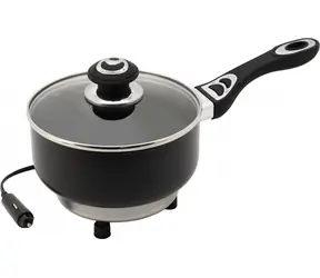 Compass Heiztopf 1,9 l mit Deckel / Reisetopf fürs Auto / 12 V / 165 W / Antihaftbeschichtung