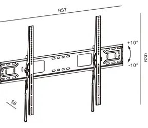 TB Touch TB-951 / TV-Wandhalterung / fest / bis zu 120 Zoll / VESA 900x600 / bis zu 100 kg