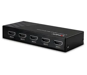 Lindy HDMI-Switch, 5 Ports, schwarz / Switch / 4K UHD / HDCP 2.2 / 18 Gbit/s / Fernbedienung
