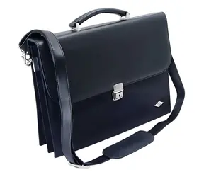 WEDO Aktentasche Elegance schwarz / Tasche / abschließbar / Schultergurt / 36 x 13 x 27 cm