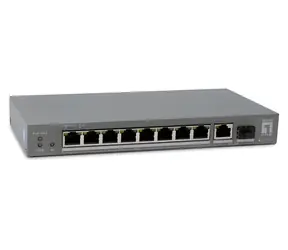 LevelOne PoE+ Switch 8x GbE 120W / Switch / Unmanaged / 8x PoE+ Ports / GbE + SFP Uplink / Kunststoffgehäuse