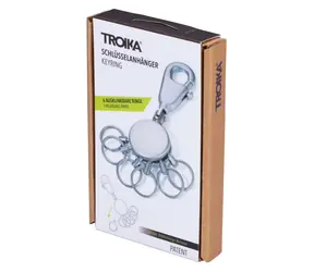 TROIKA PATENT matt / Schlüsselanhänger / Karabiner / 6 abnehmbare Ringe