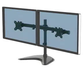 Fellowes Seasa schwarz / Tischständer für 2 Monitore / VESA 75-100 mm / bis zu 27 Zoll / Tragkraft 8 kg