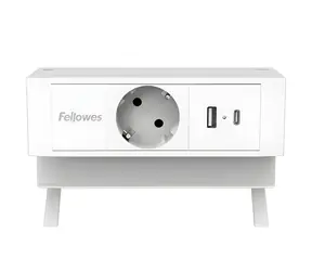 Fellowes 100137173 weiß / Desktop-Netzteil / 1x Steckdose / USB-A / USB-C PD 30W / 2 m
