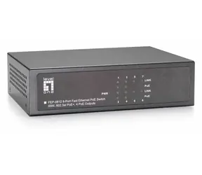 LevelOne PoE+ Switch 8x FE / Switch / 4X PoE+ + 4X FE / 65 W / Metallgehäuse / 19"-Rack