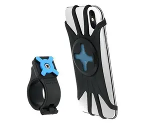 Mobilis U.FIX Fahrrad- und Rollerhalterung schwarz / Handyhalterung / Universal / 360° drehbar / Silikon