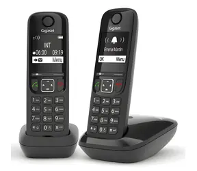 Gigaset AS690 Duo schwarz / Schnurloses Festnetztelefon / 2 Mobilteile / Telefonbuch für 100 Nummern