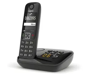 Gigaset AS690A schwarz / Schnurlostelefon / mit Anrufbeantworter / DECT / Telefonbuch für 100 Nummern