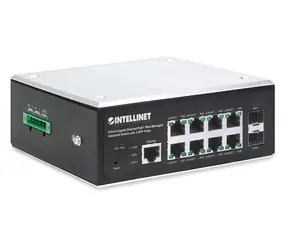 Intellinet 8- Port Gigabit PoE+ Switch / Switch / Managed L2+/L3 / 2x SFP / DIN-Schiene / IP30