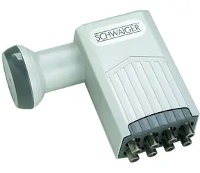 Schwaiger Octo-Switch LNB 40 mm hellgrau / Satellitenkonverter / 8 Ausgänge / 950-2150 MHz / wasserdicht