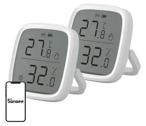 Sonoff SNZB-02D weiß, 2 Stück / Temperatur- und Feuchtigkeitssensor / ZigBee 3.0 / LCD-Display