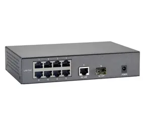 LevelOne PoE+ Switch 8x FE 90W / Switch / Unmanaged / 8x FE PoE-Ports / 1x GbE + 1x SFP / Metallgehäuse