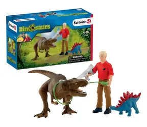 Schleich Dinosaurier 41465 Tyrannosaurus Rex Angriff / Figurenset / ab 4 Jahren