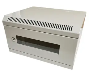 Xtendlan Wandrack 10" grau / Wandrack / 4 HE / 280 × 350 mm / Glastür