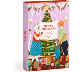 Galison Puzzle-Adventskalender Katze Weihnachten / 12x42 Teile